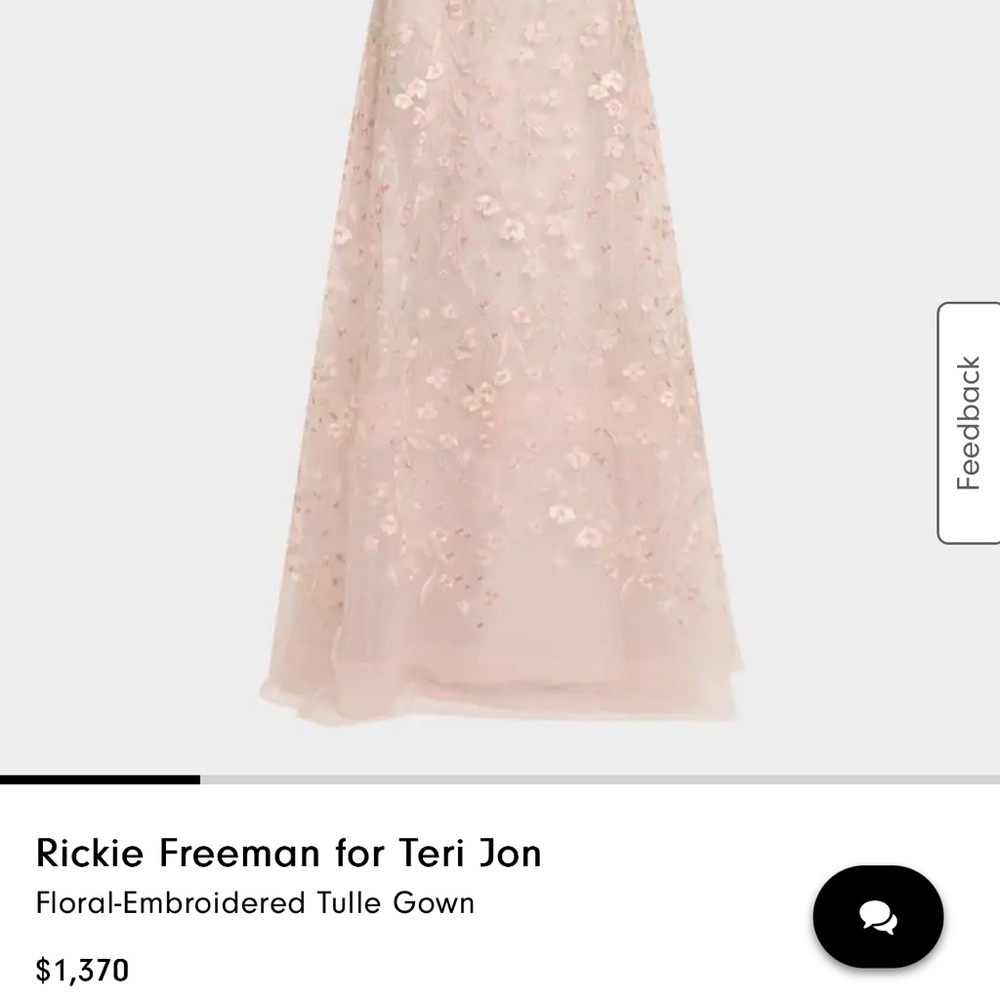 Brand New with Tags- Rickie Freeman for Teri Jon Pink Floral Tulle Dress